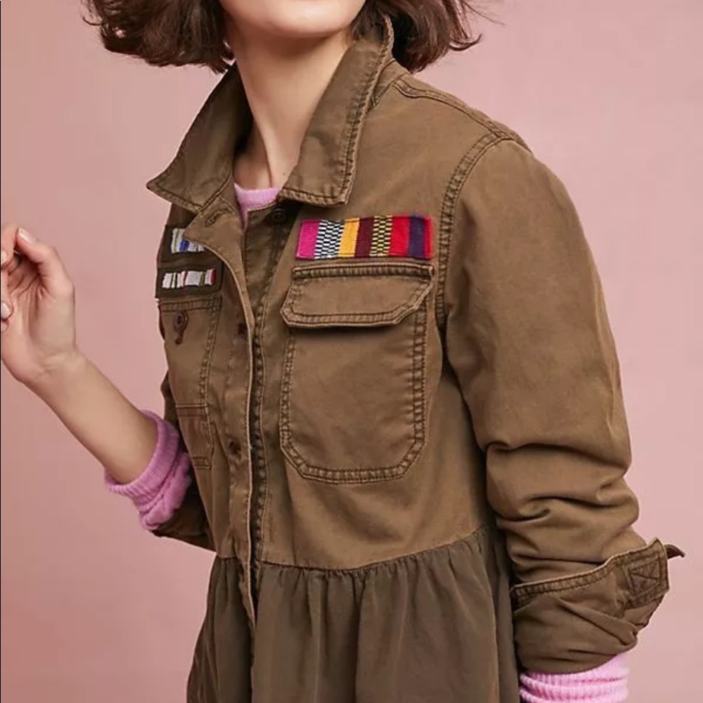 COPY - Anthropologie military style jacket w embroidery